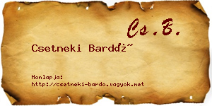 Csetneki Bardó névjegykártya